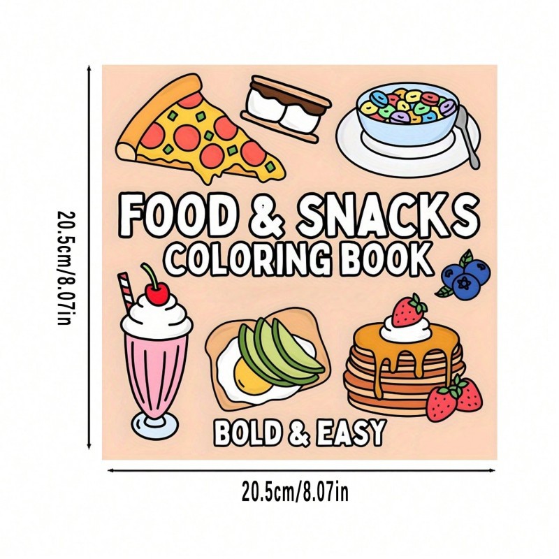 Food And Snacks Coloring Book - Nuevo Libro para Colorear con Temática